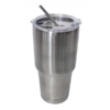 A collection of stainless steel tumblers and cups featuring double-wall insulation, easy-grip handles, and spill-resistant lids.