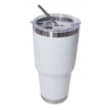 A collection of stainless steel tumblers and cups featuring double-wall insulation, easy-grip handles, and spill-resistant lids.