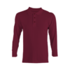 Honeycomb Long-Sleeves Polo Tee HC09 in maroon