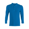 Honeycomb Long-Sleeves Polo Tee HC09 in sea blue