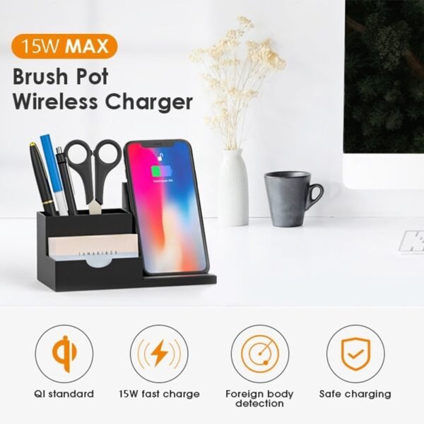 Airholder-15w brush pot wireless charger