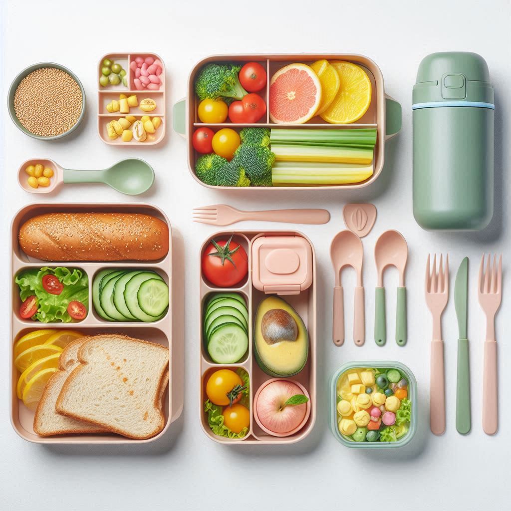 Custom lunch box and food container in green with logo printing