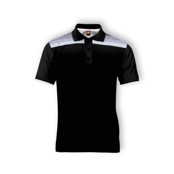 black QuipCraze interlock polo shirt Singapore with eco dye and short sleeves