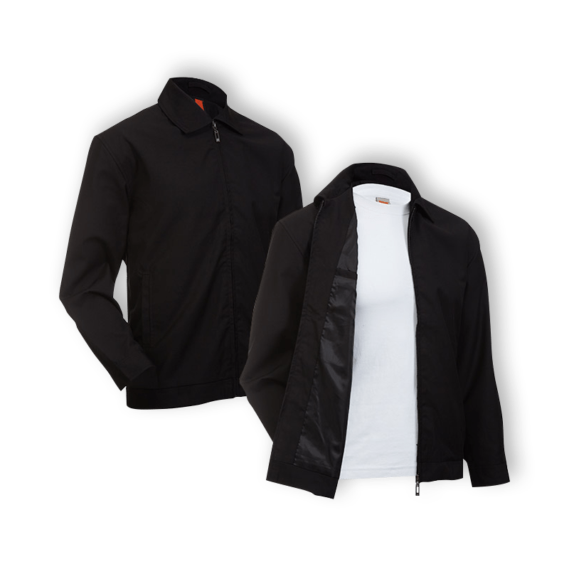 black Quirktide EJ0201 unisex full zip corporate jacket in polyester-viscose blend