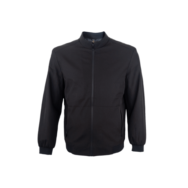 Black Harmonex EJ03 full zip unisex bomber jacket in polyester