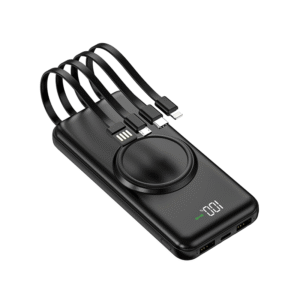 F-811MULTIPOWER 10000mAh 4 X BUILT IN CABLE + 2 X USB PORT + WIRELESS CHARGING + DIGITAL DISPLAY