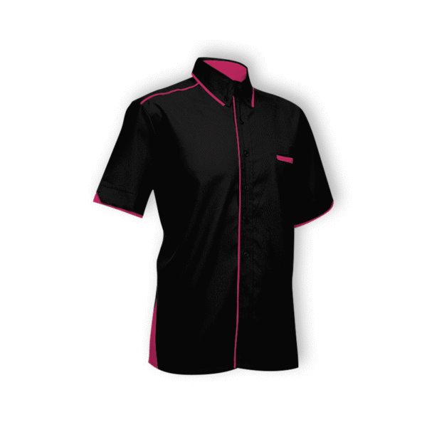 black Equinoxity eco work shirt F116 with collar and short sleeves