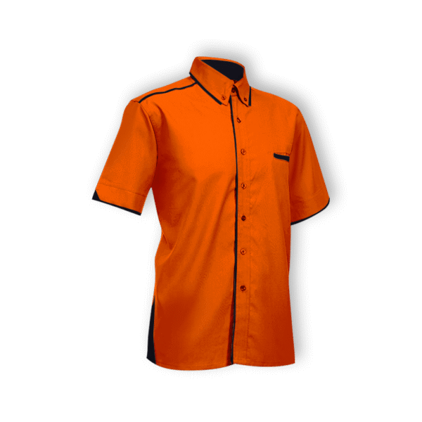 orange Equinoxity eco work shirt F116 with collar and short sleeves