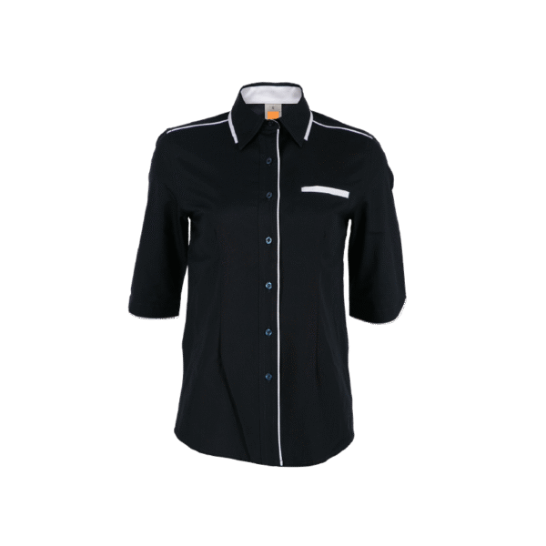 Navy Ethereon ladies 3/4 sleeve shirt F117 with collar for corporate wear