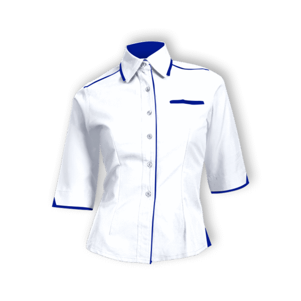 white Ethereon ladies 3/4 sleeve shirt F117 with collar for corporate wear