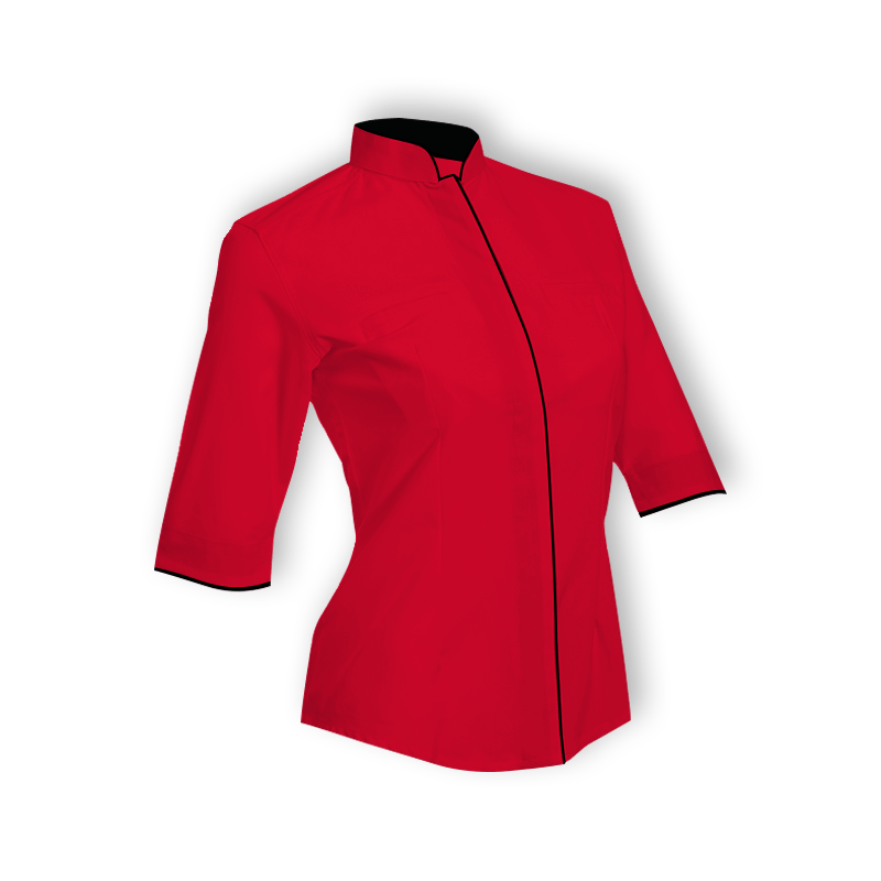 red EmberLoom F119 women’s 3/4 sleeve corporate shirt with eco-dyed fabric