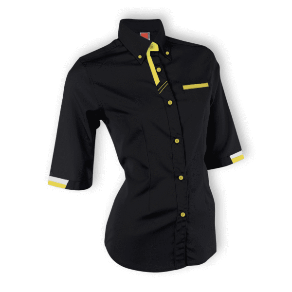 VanguardFit F127 ladies 3/4 sleeve corporate shirt in black
