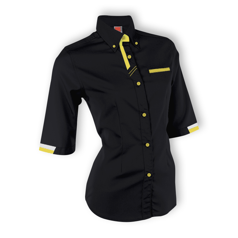 VanguardFit F127 ladies 3/4 sleeve corporate shirt in black