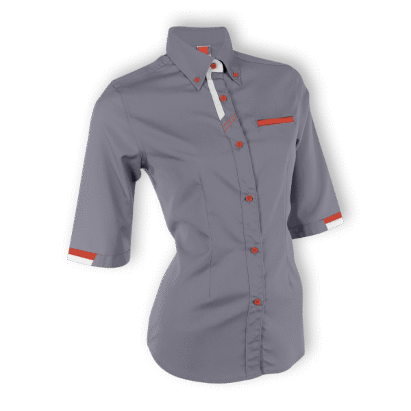 VanguardFit F127 ladies 3/4 sleeve corporate shirt in grey