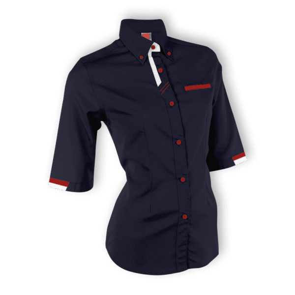 VanguardFit F127 ladies 3/4 sleeve corporate shirt in navy