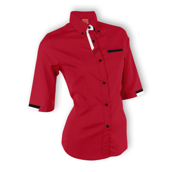 VanguardFit F127 ladies 3/4 sleeve corporate shirt in red