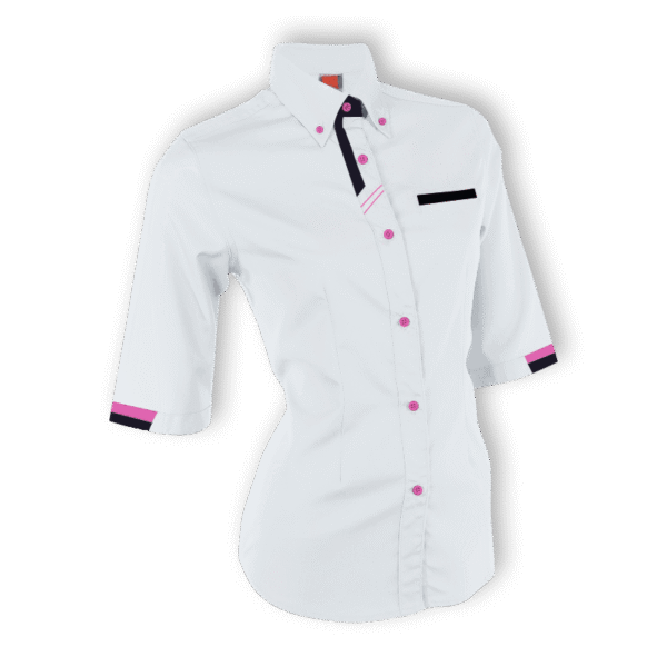 VanguardFit F127 ladies 3/4 sleeve corporate shirt in white