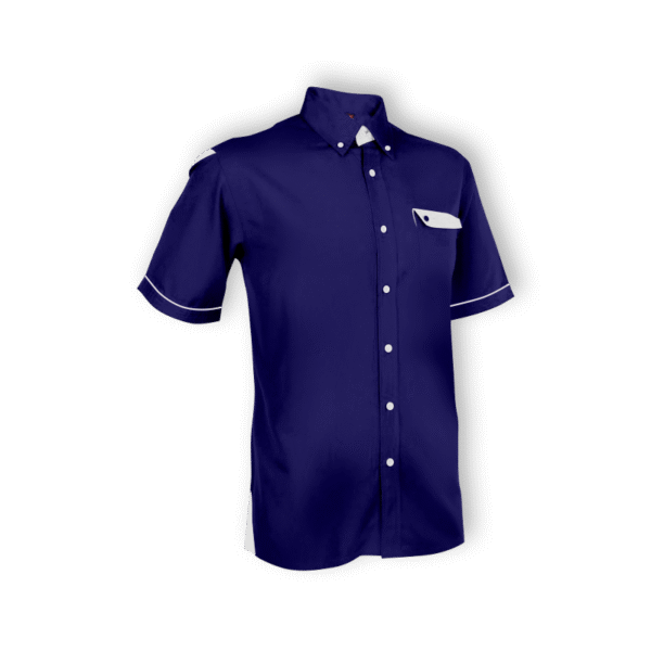navy ImpactGear unisex short sleeve corporate shirt with collar in eco-dyed fabric