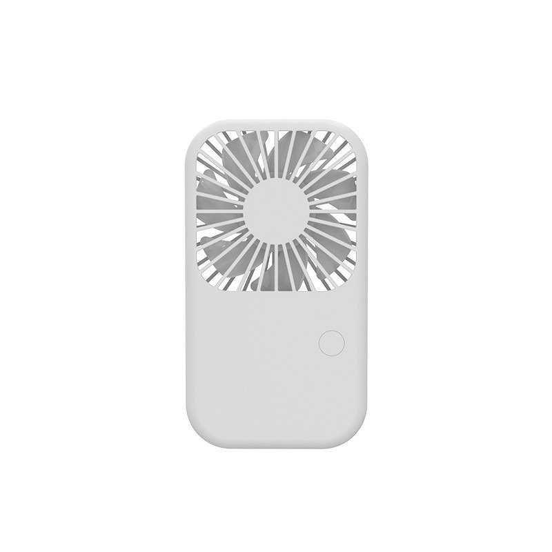 Mini fan phone stand in white with compact design