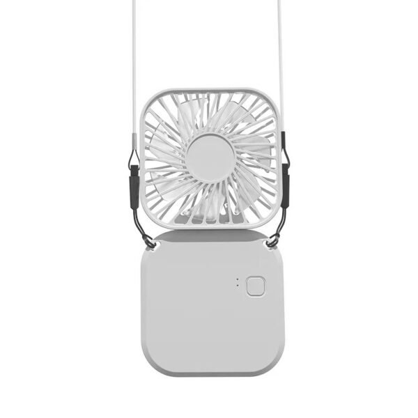 Foldable mini fan in white with 180° rotating design