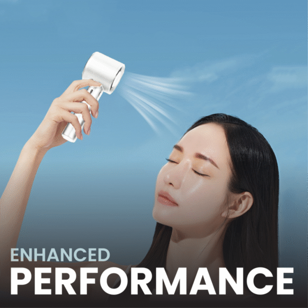 Typhoon handheld fan in white with long-lasting battery - performance