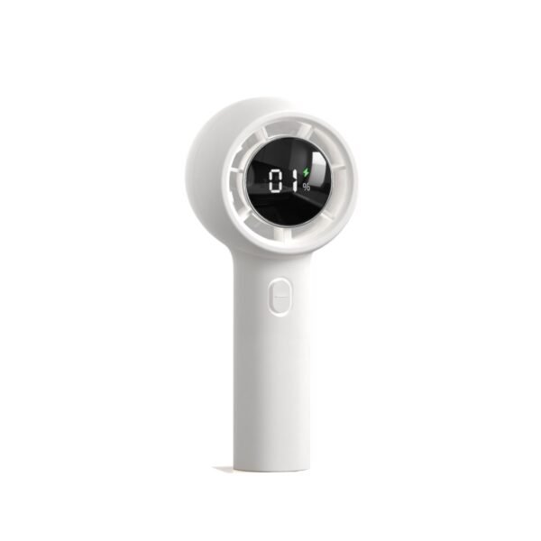 Handheld turbo fan in white with 5-speed design