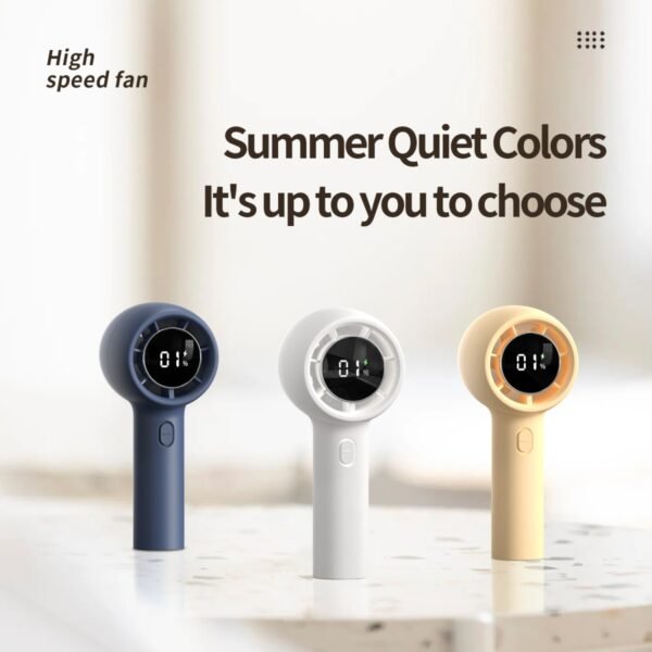 Handheld turbo fan in white with 5-speed design - high speed fan