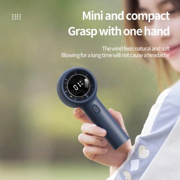 Handheld turbo fan in white with 5-speed design - mini