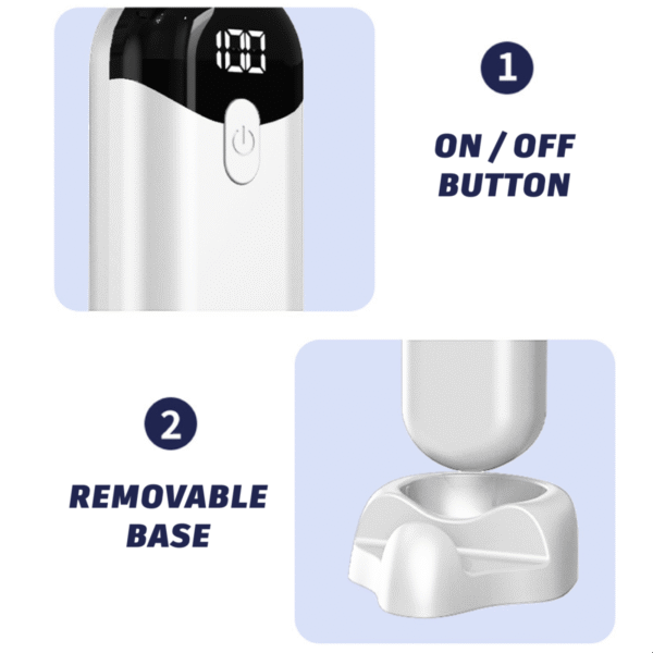 Phone stand handheld fan in white with foldable design - removable base