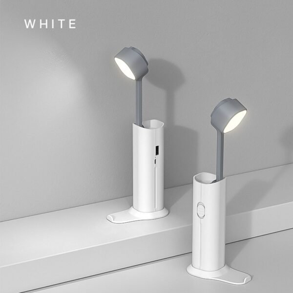 LED lamp powerbank in white with torch and mobile stand - stand