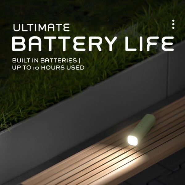 LED lamp powerbank in white with torch and mobile stand - battery life