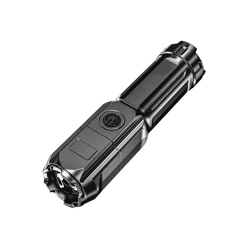 Zoom focus LED torch in black with adjustable beam