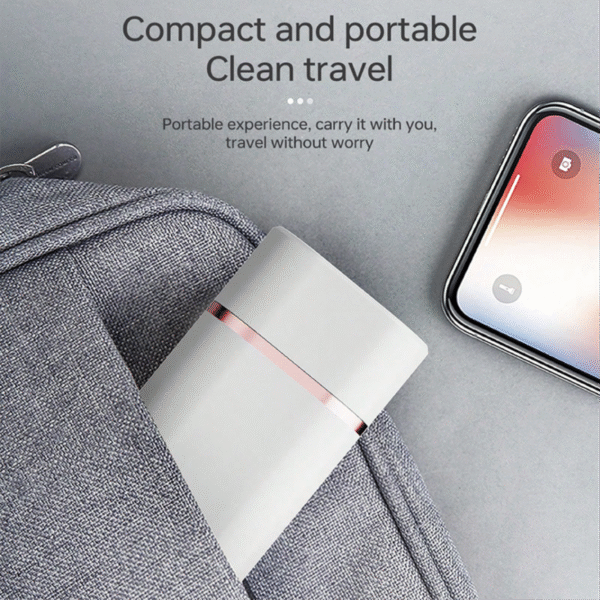 Torch table lamp powerbank in white with mobile stand and USB output - compact
