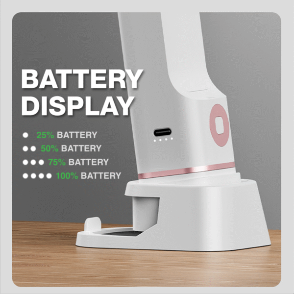 Torch table lamp powerbank in white with mobile stand and USB output - battery display