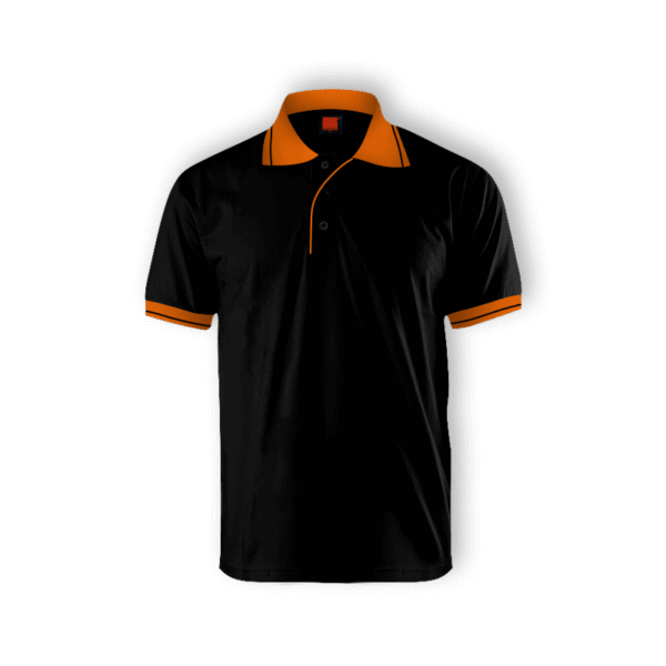 black PuddleJoy TC polo tee Singapore in eco-dyed 190GSM fabric