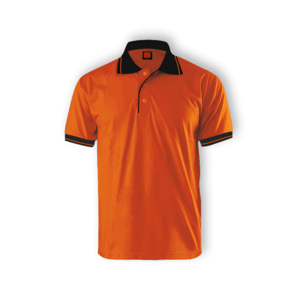 orange PuddleJoy TC polo tee Singapore in eco-dyed 190GSM fabric