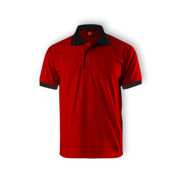 red PuddleJoy TC polo tee Singapore in eco-dyed 190GSM fabric