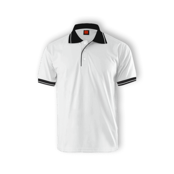 white PuddleJoy TC polo tee Singapore in eco-dyed 190GSM fabric