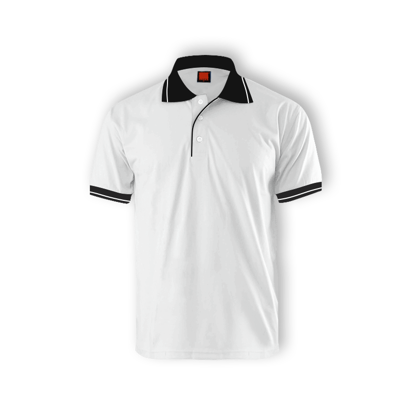 white PuddleJoy TC polo tee Singapore in eco-dyed 190GSM fabric