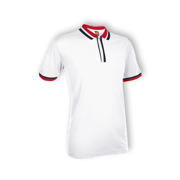 white Fuzzify 190GSM polo tee Singapore in eco-dyed fabric with short sleeves