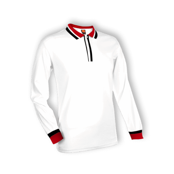 white CozyCraze long sleeve polo tee Singapore in eco-dyed fabric