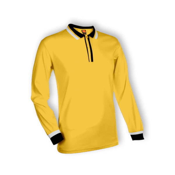 yellow CozyCraze long sleeve polo tee Singapore in eco-dyed fabric