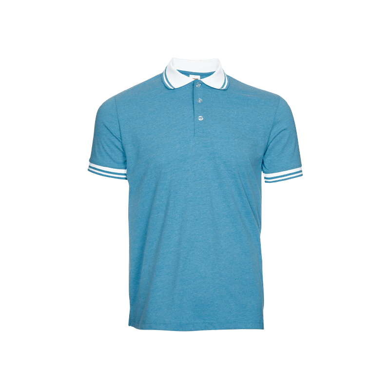 Sea-Blue WittyFit breathable polo tee Singapore in lightweight eco-dyed fabric