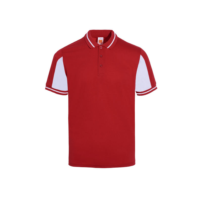 Red WhimsiTee lightweight polo tee Singapore with short sleeves and eco dye