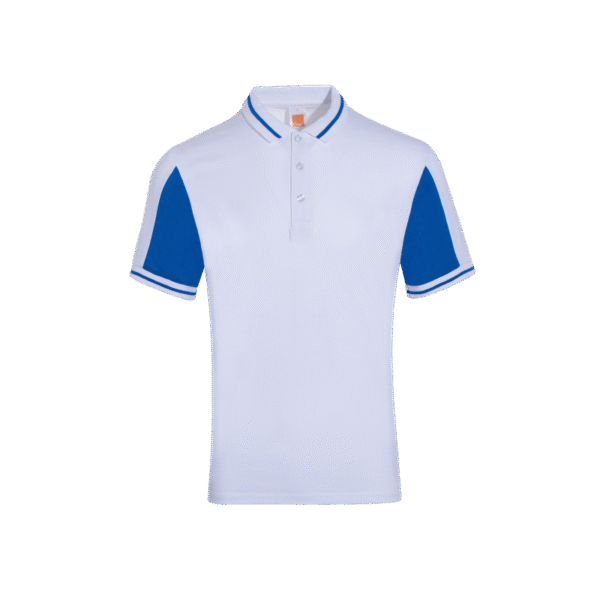 White WhimsiTee lightweight polo tee Singapore with short sleeves and eco dye