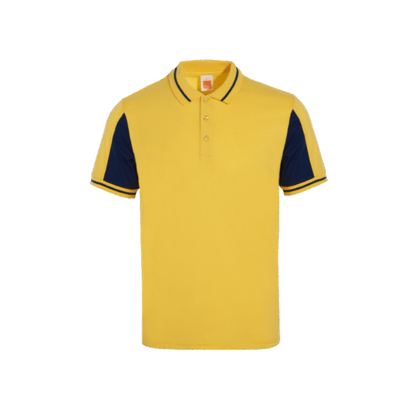 Yellow WhimsiTee lightweight polo tee Singapore with short sleeves and eco dye