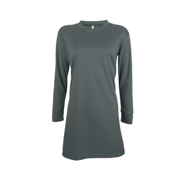 dark-grey AscendWear long sleeve Muslimah shirt Singapore in quick-dry eco fabric