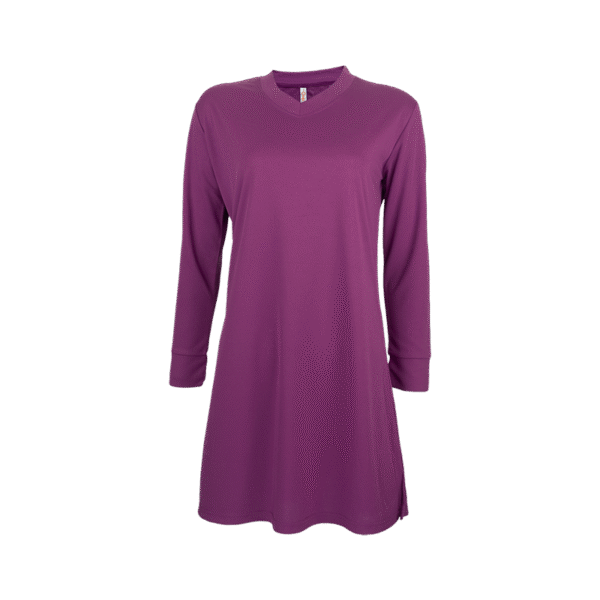 dark-purple AscendWear long sleeve Muslimah shirt Singapore in quick-dry eco fabric