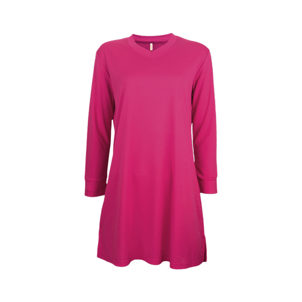 magenta AscendWear long sleeve Muslimah shirt Singapore in quick-dry eco fabric
