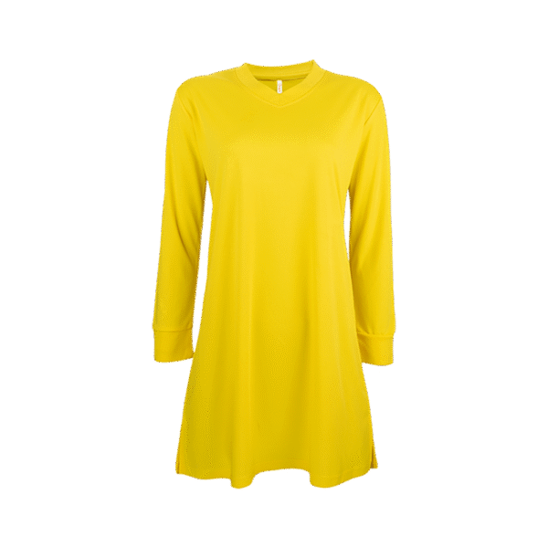 yellow AscendWear long sleeve Muslimah shirt Singapore in quick-dry eco fabric